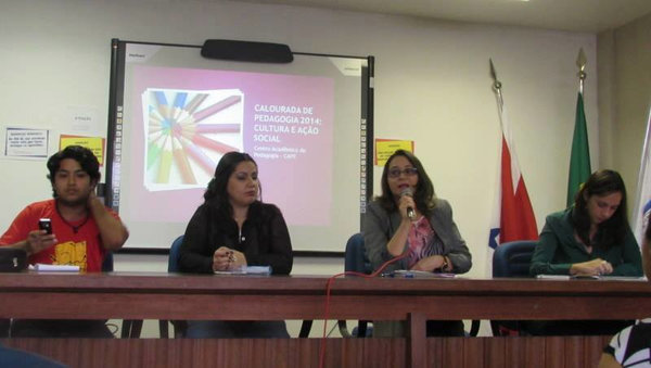 Mesa de discussões sobre Gênero e sexualidade da semana de recepção aos calouros de Pedagogia da UFPA.
